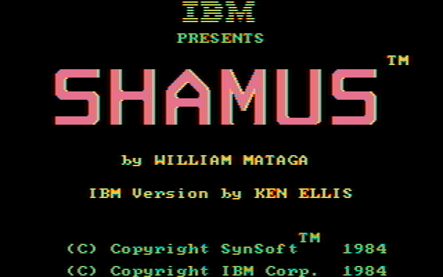 Shamus IBM PC/Compatibles Screenshot: Title screen.