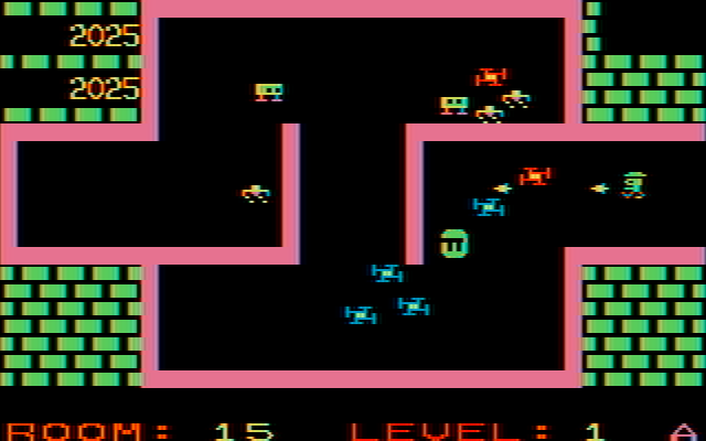 Shamus IBM PC/Compatibles Screenshot: This room is dangerous!