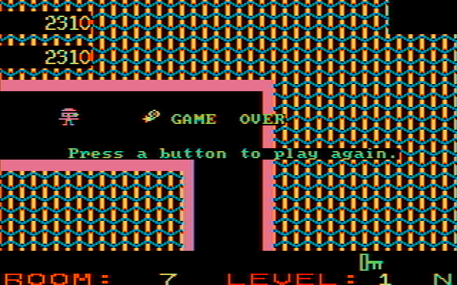 Shamus IBM PC/Compatibles Screenshot: Game over.