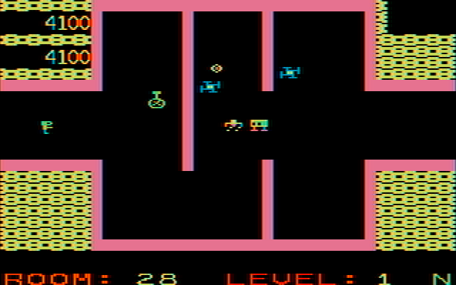 Shamus IBM PC/Compatibles Screenshot: One of many maze-like rooms.