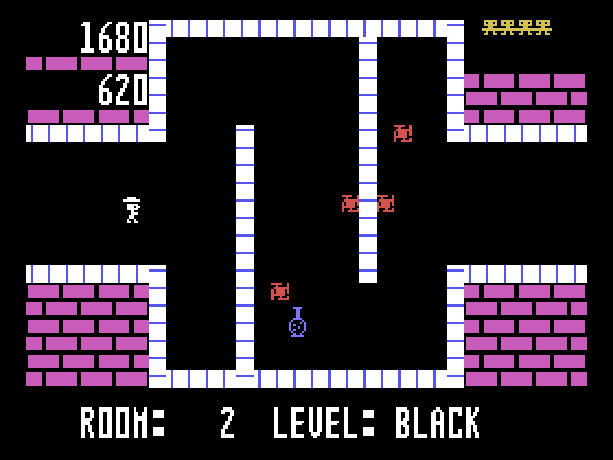 Shamus TI-99/4A Screenshot: Found a potion bottle...