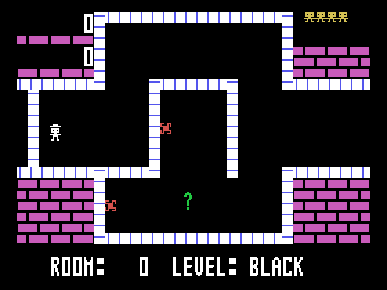 Shamus TI-99/4A Screenshot: The starting location.