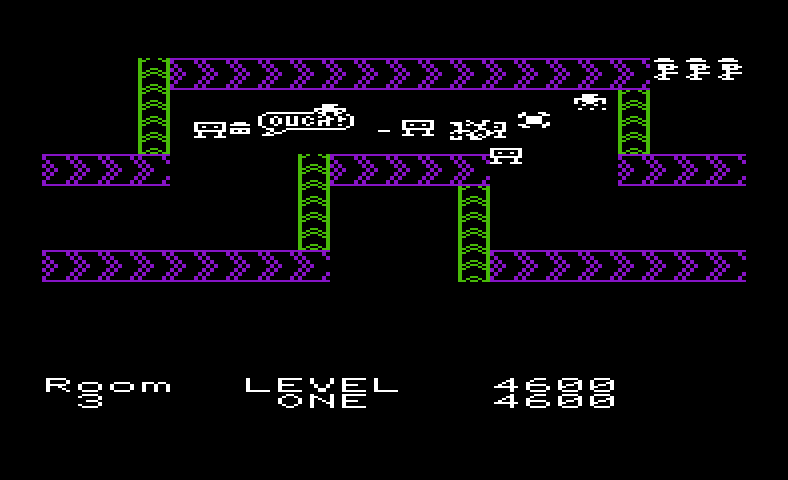 Shamus Commodore VIC-20 Screenshot: Ouch! I've been hit!