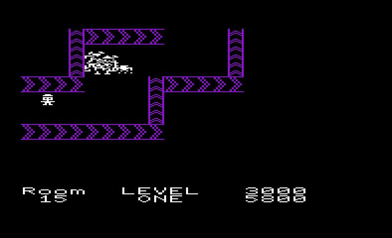 Shamus Commodore VIC-20 Screenshot: Don't touch the walls! In narrow areas that can be easy to do accidentally.