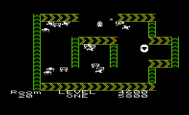 Shamus Commodore VIC-20 Screenshot: A dead end! I'll need a key to continue this way.