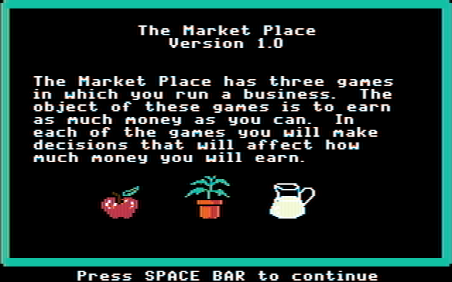 Market Place, The IBM PC/Compatibles Screenshot: About The Market Place...