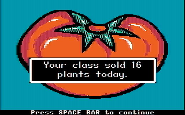 Market Place, The IBM PC/Compatibles Screenshot: We sold 16 plants today.