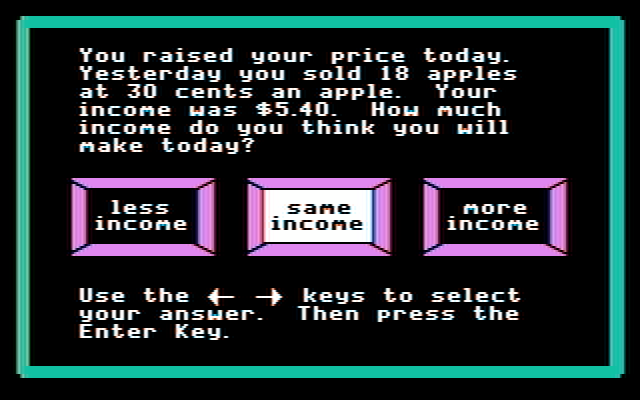 Market Place, The IBM PC/Compatibles Screenshot: The game asks a few questions...