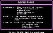 Market Place, The for IBM PC/Compatibles - The game instructions provide some definitions...