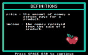 Market Place, The for IBM PC/Compatibles - Some definitions are provided in the instructions.