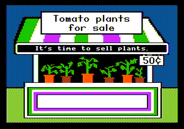 Market Place, The Apple II Screenshot: It's time to sell plants!