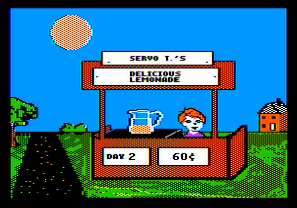 Market Place, The Apple II Screenshot: A clear day selling lemonade...