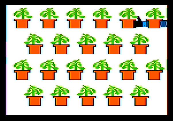 Market Place, The Apple II Screenshot: Customer's buying some plants...