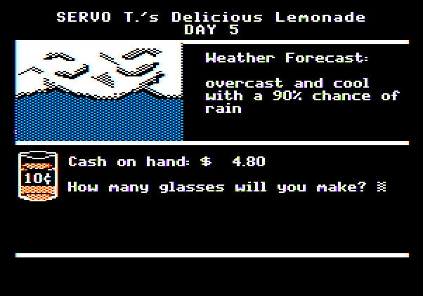 Market Place, The Apple II Screenshot: It's really cloudy today...