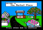 Market Place, The for Apple II - Title screen; get ready to sell apples!