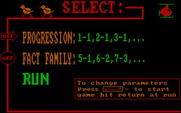 ArithMAGIC: Subtraction for IBM PC/Compatibles - The game options menu.