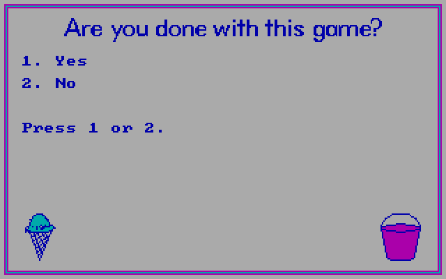 Roll-A-Word IBM PC/Compatibles Screenshot: Are you done with this game?
