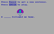 Roll-A-Word for IBM PC/Compatibles - Here's your sentence to complete...
