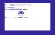 Roll-A-Word for Commodore 64 - Ready to start the game with this sentence?