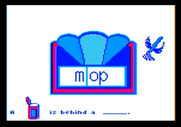 Roll-A-Word for Apple II - A mop flies into the sentence...