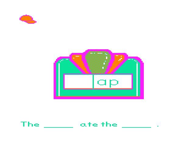 Roll-A-Word TRS-80 Color Computer Screenshot: Looks like I have a cap here...