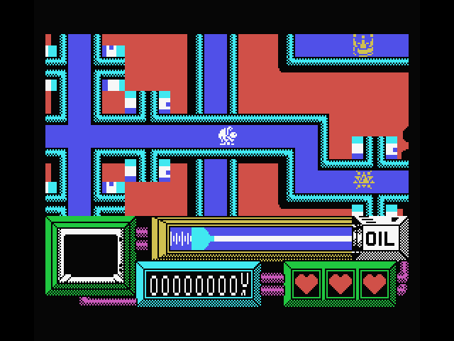 Coil Cop MSX Screenshot: The game starts in these pipes.