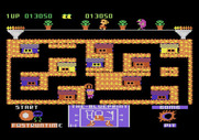 Blueprint for Atari 5200 - The monster attempts to press the start button causing all the parts to fall off of the blue print.