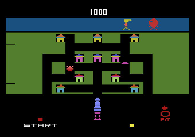 Blueprint Atari 2600 Screenshot: I found a piece...now move it into place on the contraption!