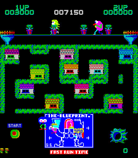 Blueprint Arcade Screenshot: Grab Sneaky Pete and throw him back into the monster pit before he hits the start button.