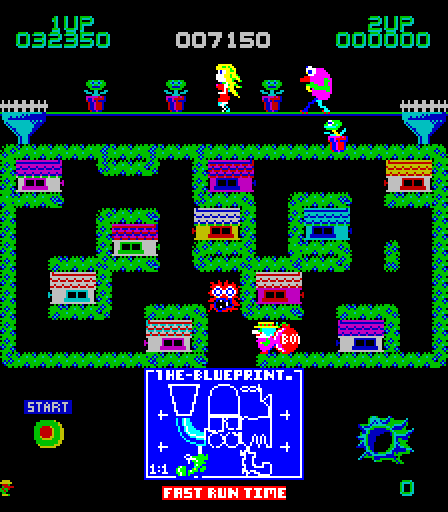 Blueprint Arcade Screenshot: The red bombs explode faster than the blue ones...