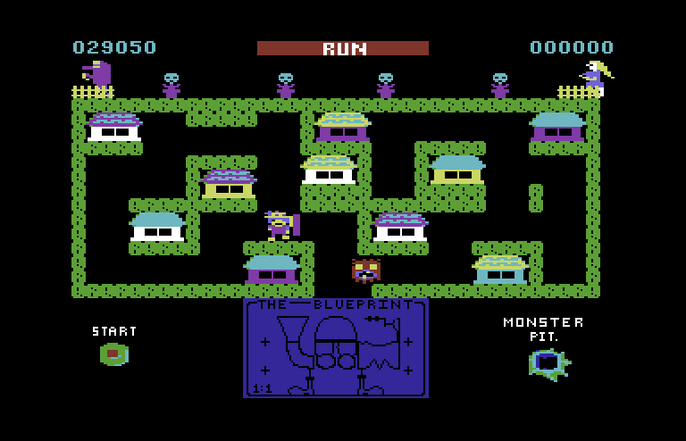 Blueprint Commodore 64 Screenshot: Start of round 4.