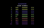 Blueprint for Commodore 64 - High scores.