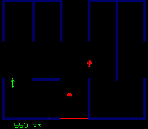 Berzerk Arcade Screenshot: Evil Otto appears!