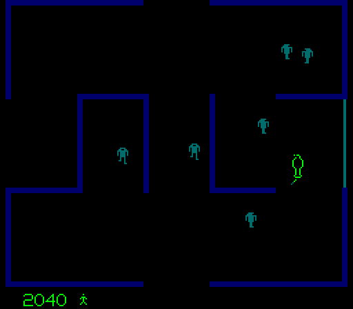 Berzerk Arcade Screenshot: I've been hit!