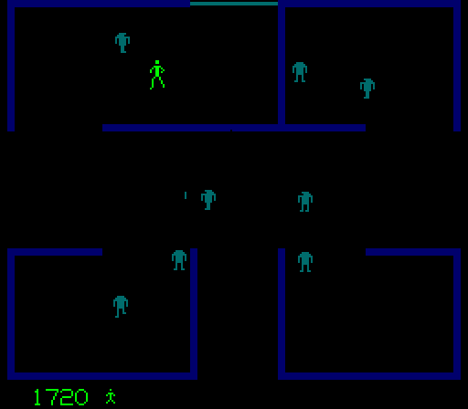Berzerk Arcade Screenshot: The maze layout keeps changing...