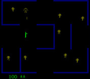Berzerk for Arcade - Game start; robot destroyed!