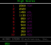 Berzerk for Arcade - Game attract mode and high scores.