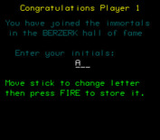 Berzerk for Arcade - Game over.