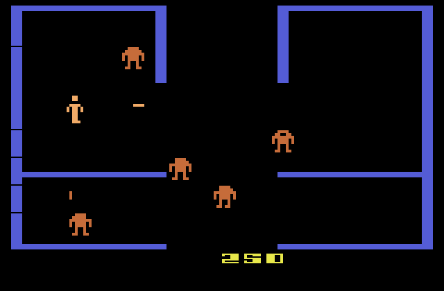 Berzerk Atari 2600 Screenshot: Shoot the robots!