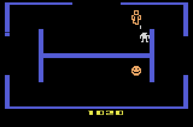 Berzerk Atari 2600 Screenshot: I'm hit!