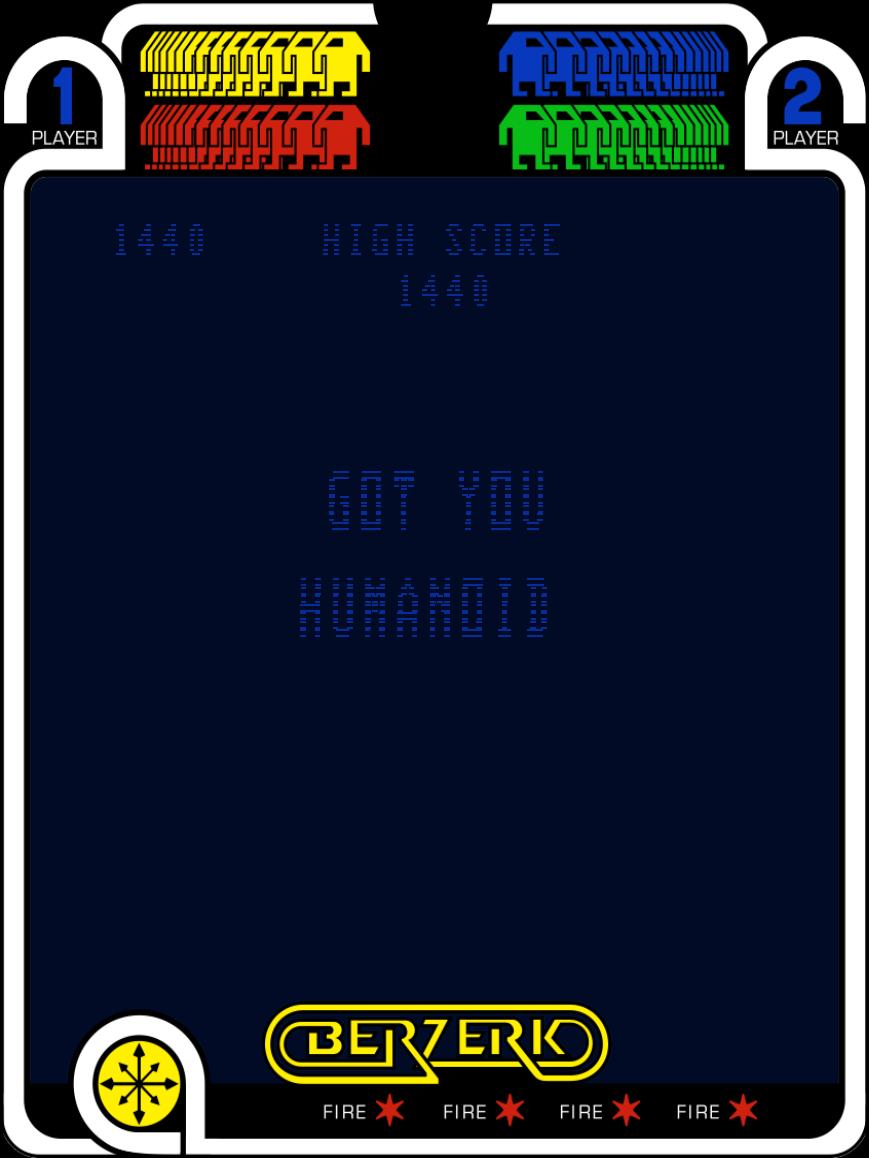 Berzerk Vectrex Screenshot: Game over.