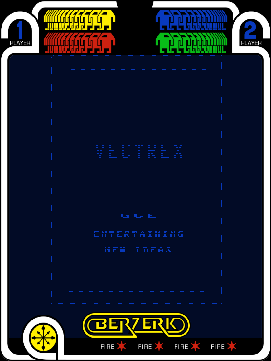 Berzerk Vectrex Screenshot: Vectrex starting screen.
