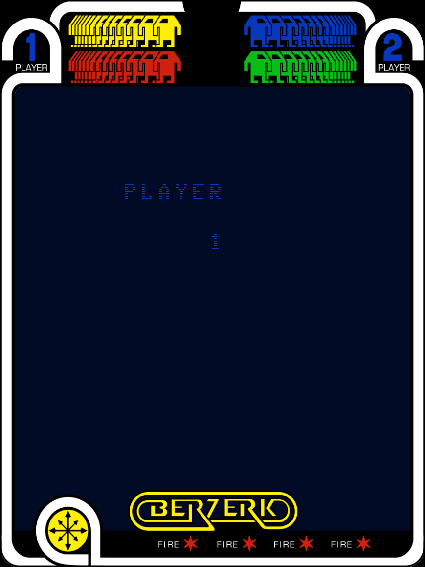 Berzerk Vectrex Screenshot: Ready player 1?