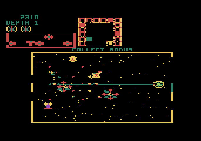 Space Dungeon Atari 5200 Screenshot: Fighting for some treasures...