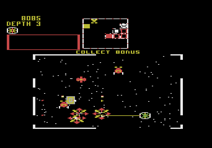 Space Dungeon Atari 5200 Screenshot: Some treasures are heavily guarded...