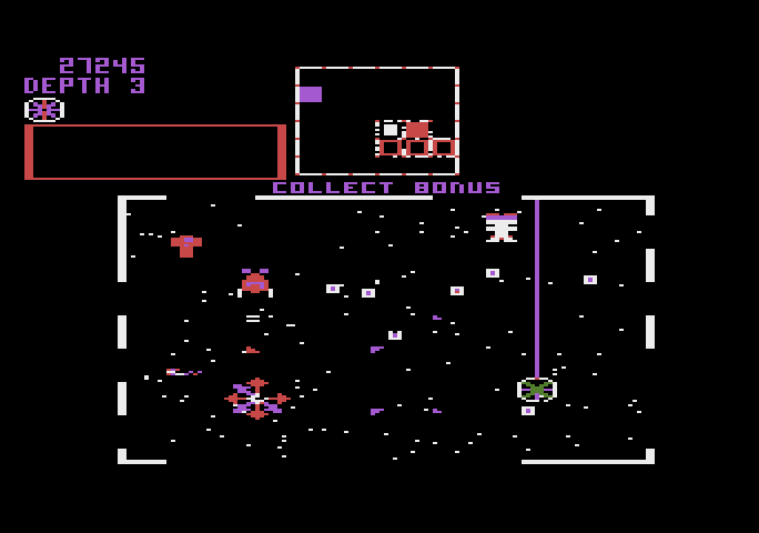 Space Dungeon Atari 5200 Screenshot: Attempting to shoot the thief before it escapes.