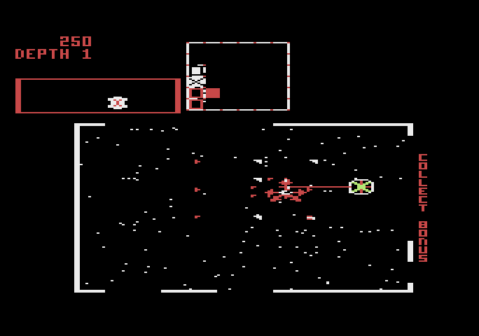 Space Dungeon Atari 5200 Screenshot: Attacking a tough to destroy enemy...