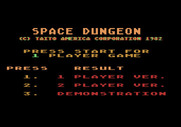 Space Dungeon for Atari 5200 - Title screen and game options.