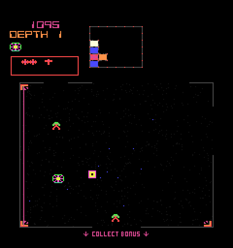Space Dungeon Arcade Screenshot: Watch out for those corner zappers...
