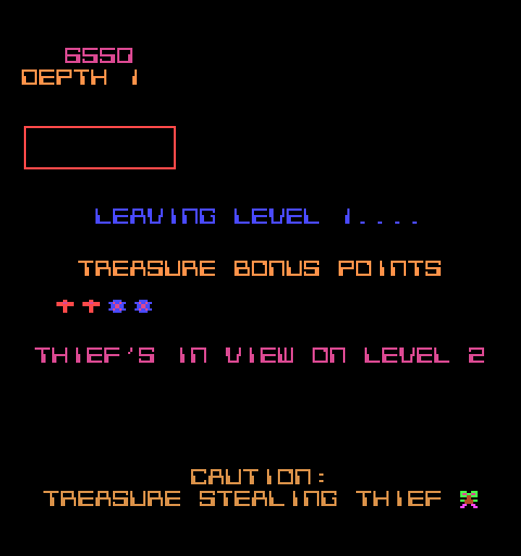 Space Dungeon Arcade Screenshot: Watch out for the treasure stealing thief starting on level 2!